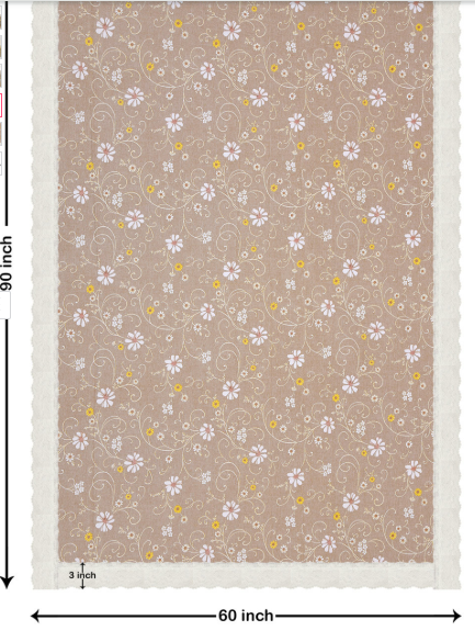 Brown Printed Table Cover
