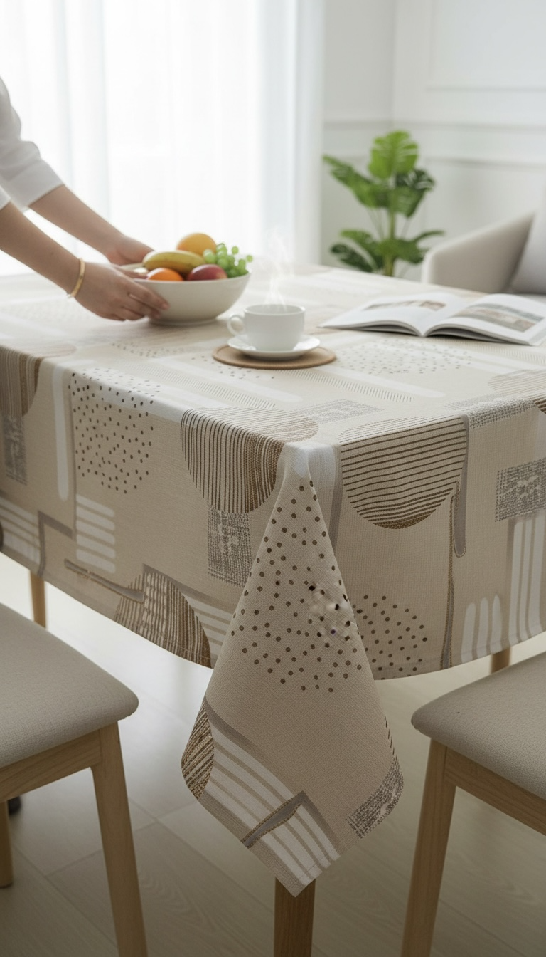 Luxury Print Table Cover – Elegant Dining Table Cover for Modern Homes