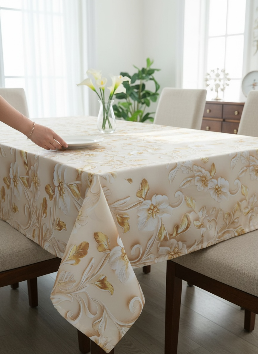 Luxury Print Table Cover – Elegant Dining Table Cover for Modern Homes