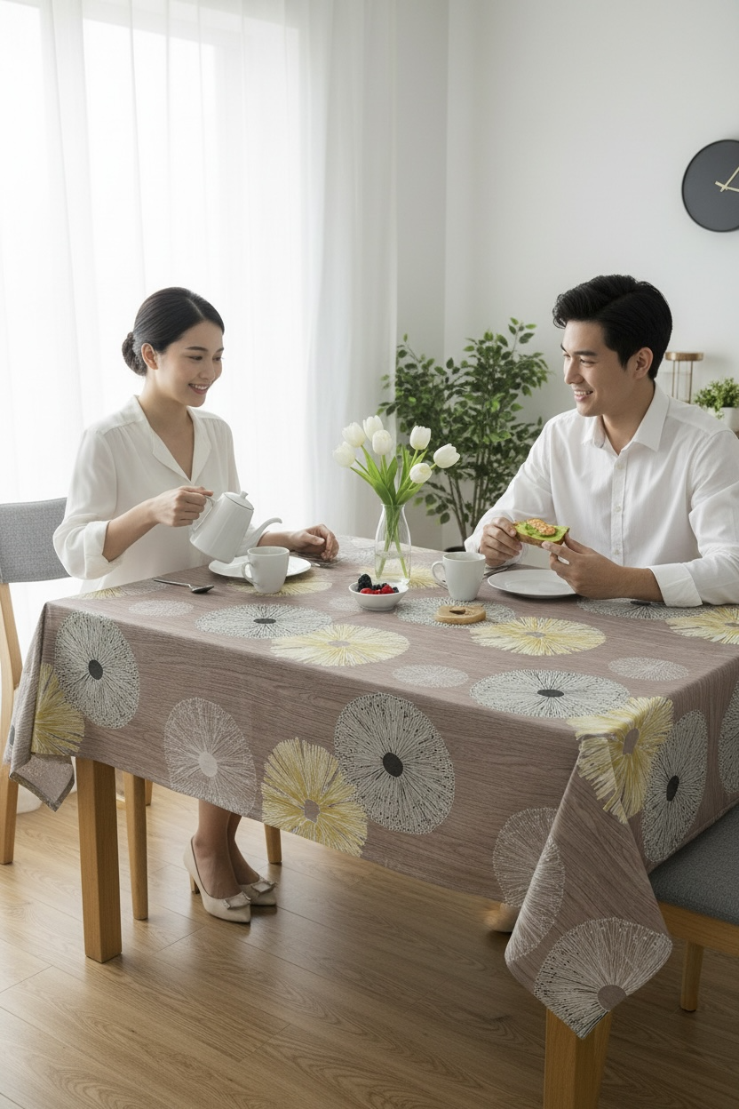 Luxury Print Table Cover – Elegant Dining Table Cover for Modern Homes