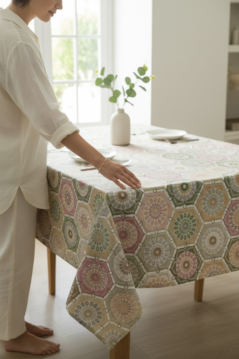 Luxury Print Table Cover – Elegant Dining Table Cover for Modern Homes