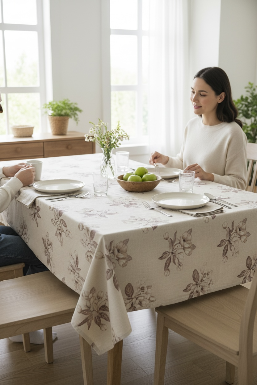Luxury Print Table Cover – Elegant Dining Table Cover for Modern Homes