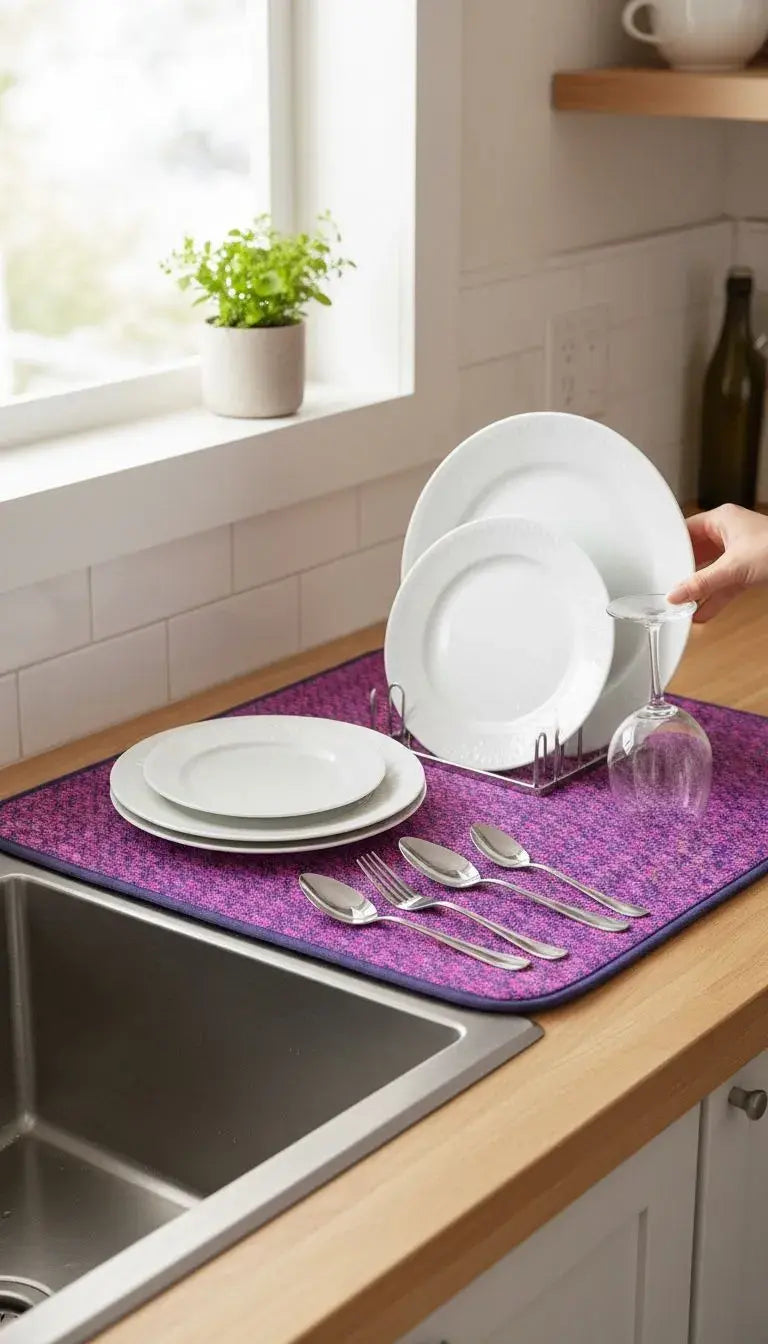 Premium Purple Dish Dry Mat for Kitchen