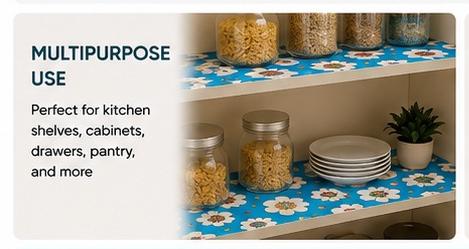 Premium Anti-Slip Shelf & Drawer Liner – Easy Roll & Space Saving Design