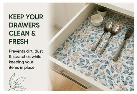 Premium Anti-Slip Shelf & Drawer Liner – Easy Roll & Space Saving Design