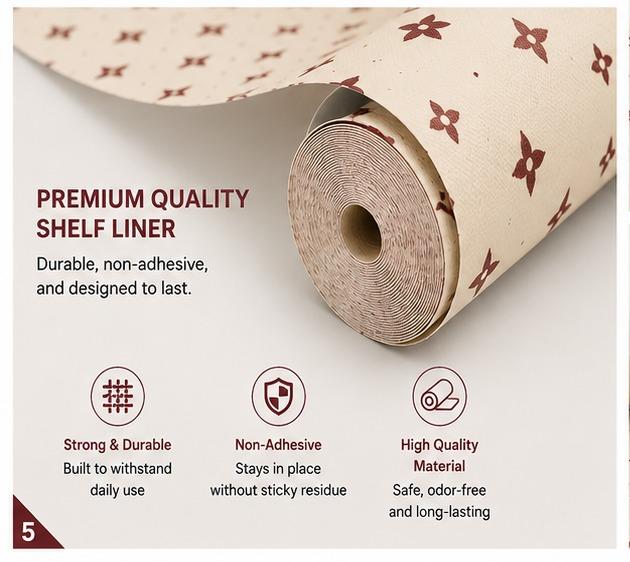 Premium Anti-Slip Shelf & Drawer Liner – Easy Roll & Space Saving Design