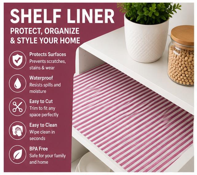 Premium Anti-Slip Shelf & Drawer Liner – Easy Roll & Space Saving Design