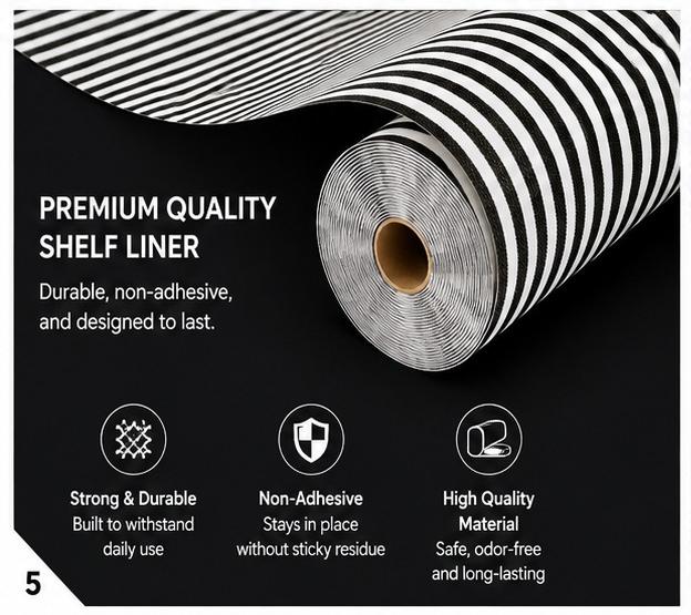 Premium Anti-Slip Shelf & Drawer Liner – Easy Roll & Space Saving Design