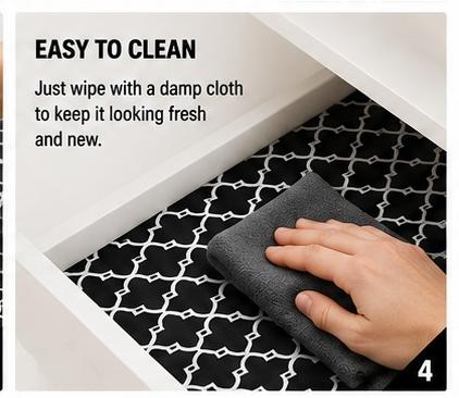 Premium Anti-Slip Shelf & Drawer Liner – Easy Roll & Space Saving Design