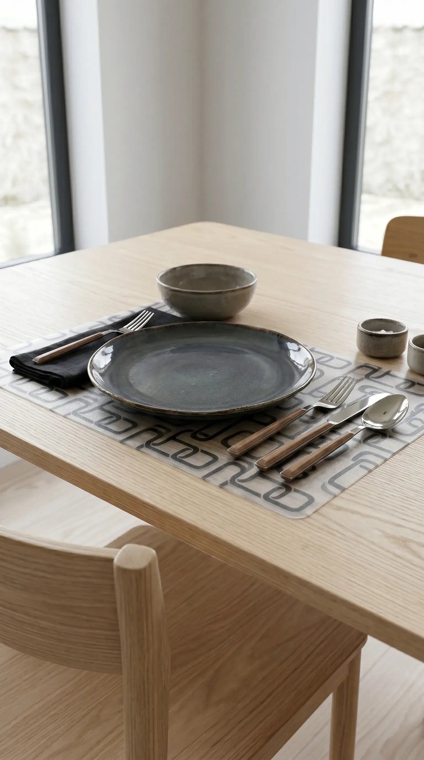 Grey Anti-Slip Designer Dining Table Mat