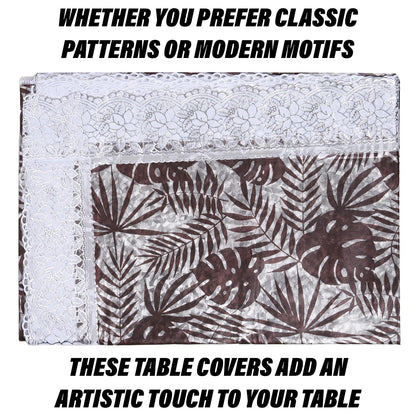 Brown Leaf Printed Table Cover