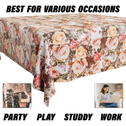 Flower Printed Double Side Table Cover