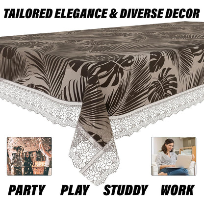 Brown Leaf Printed Table Cover