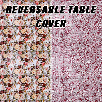 Flower Printed Double Side Table Cover