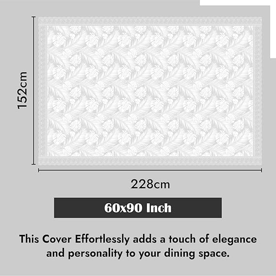White Leaf Printed Table Cover