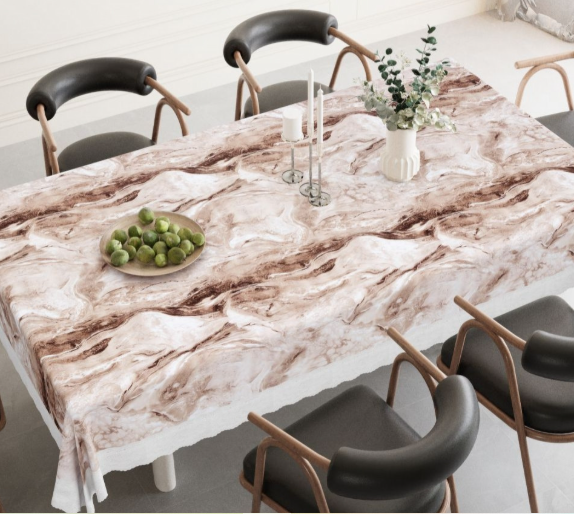 Brown Marble Printed Table Cover