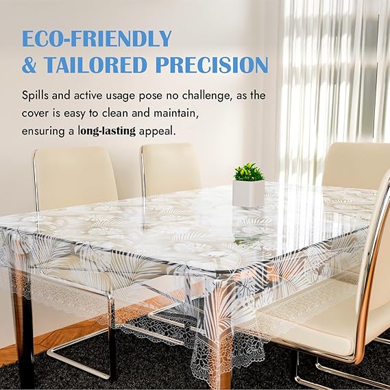 White Leaf Printed Table Cover