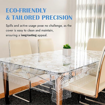 White Leaf Printed Table Cover