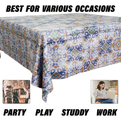 Blue Rangoli Double Side Printed Table Cover