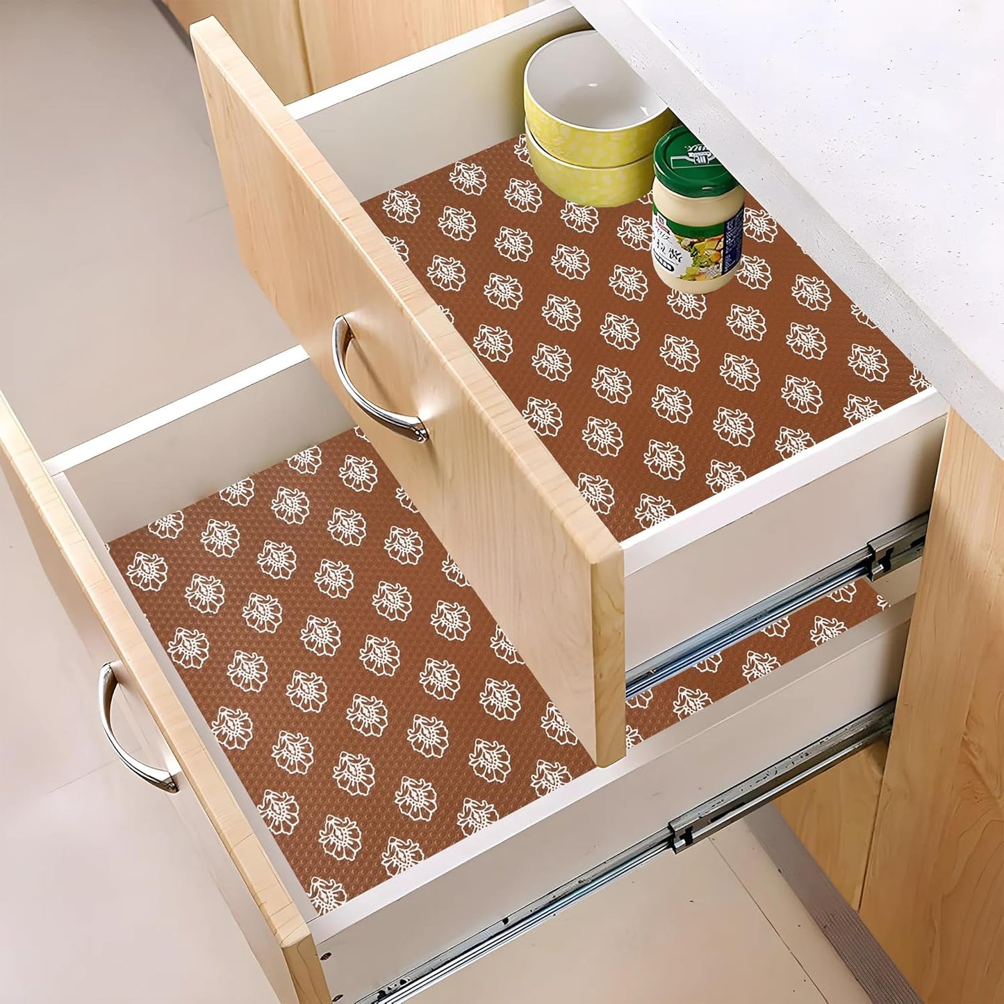 Premium Anti-Slip Shelf & Drawer Liner – Easy Roll & Space Saving Design