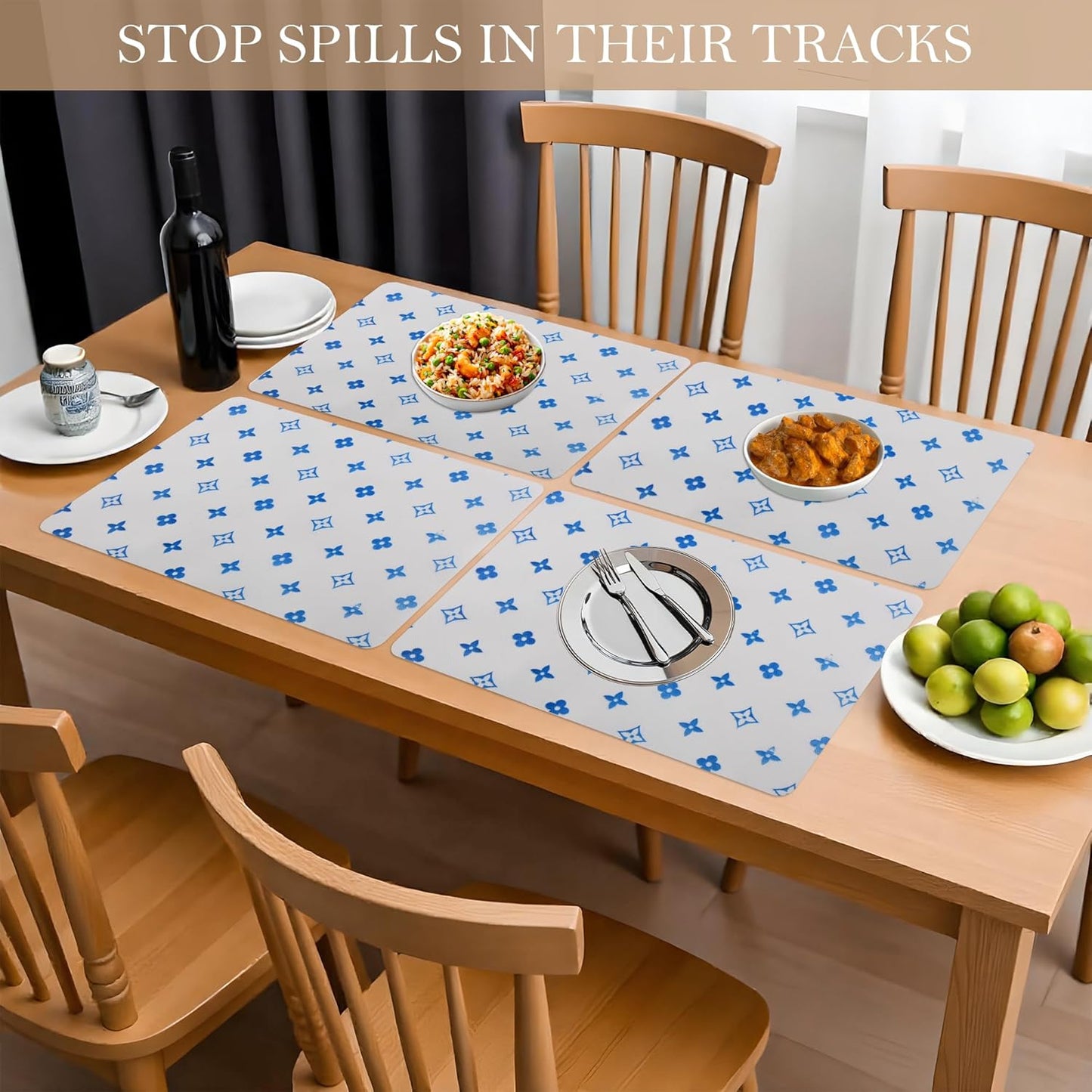 Premium Quality Washable Dining Table Mats for Home & Kitchen