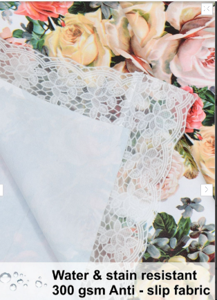 White Rose Printed Table Cover