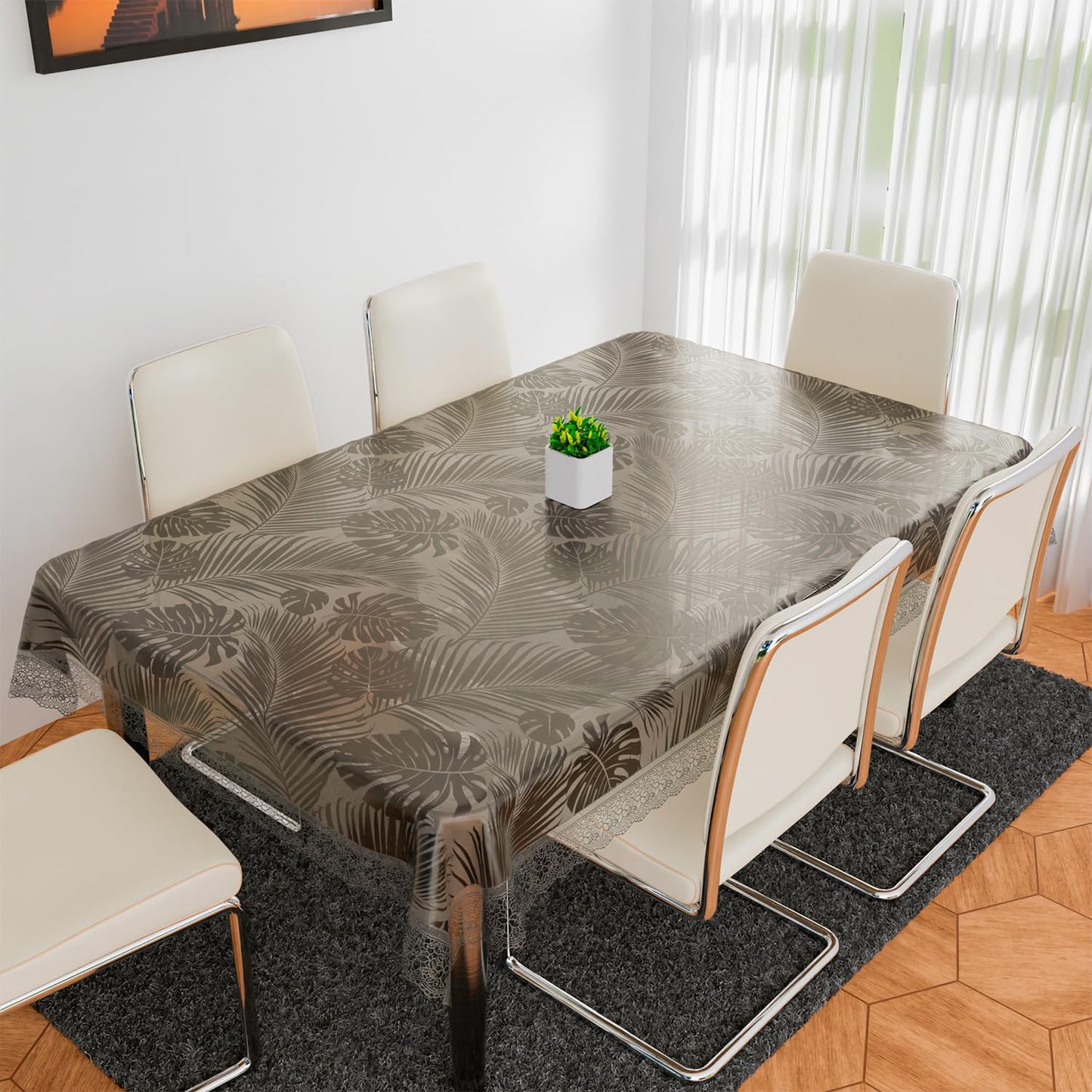 Brown Leaf Printed Table Cover