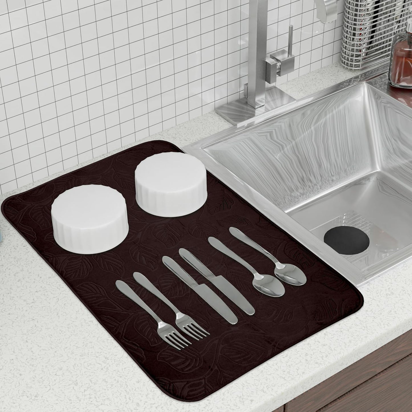 LuxeVelvet Dish Drying Mat