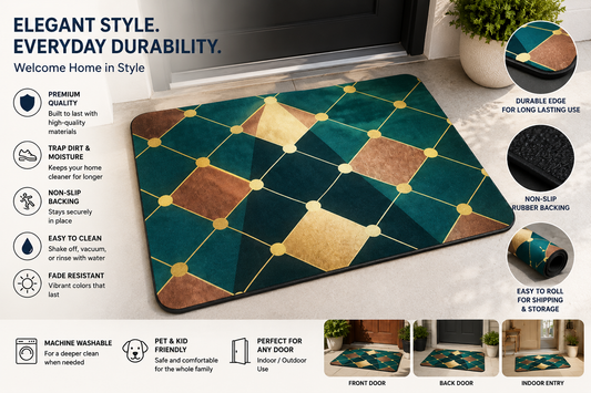 Premium Non-Slip Door Mat – Stylish, Durable & Super Absorbent Floor Mat for Indoor & Outdoor Use