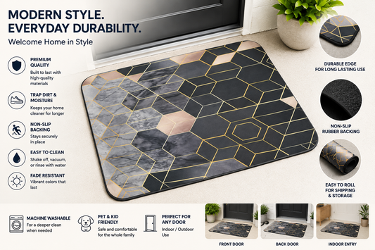Premium Non-Slip Door Mat – Stylish, Durable & Super Absorbent Floor Mat for Indoor & Outdoor Use