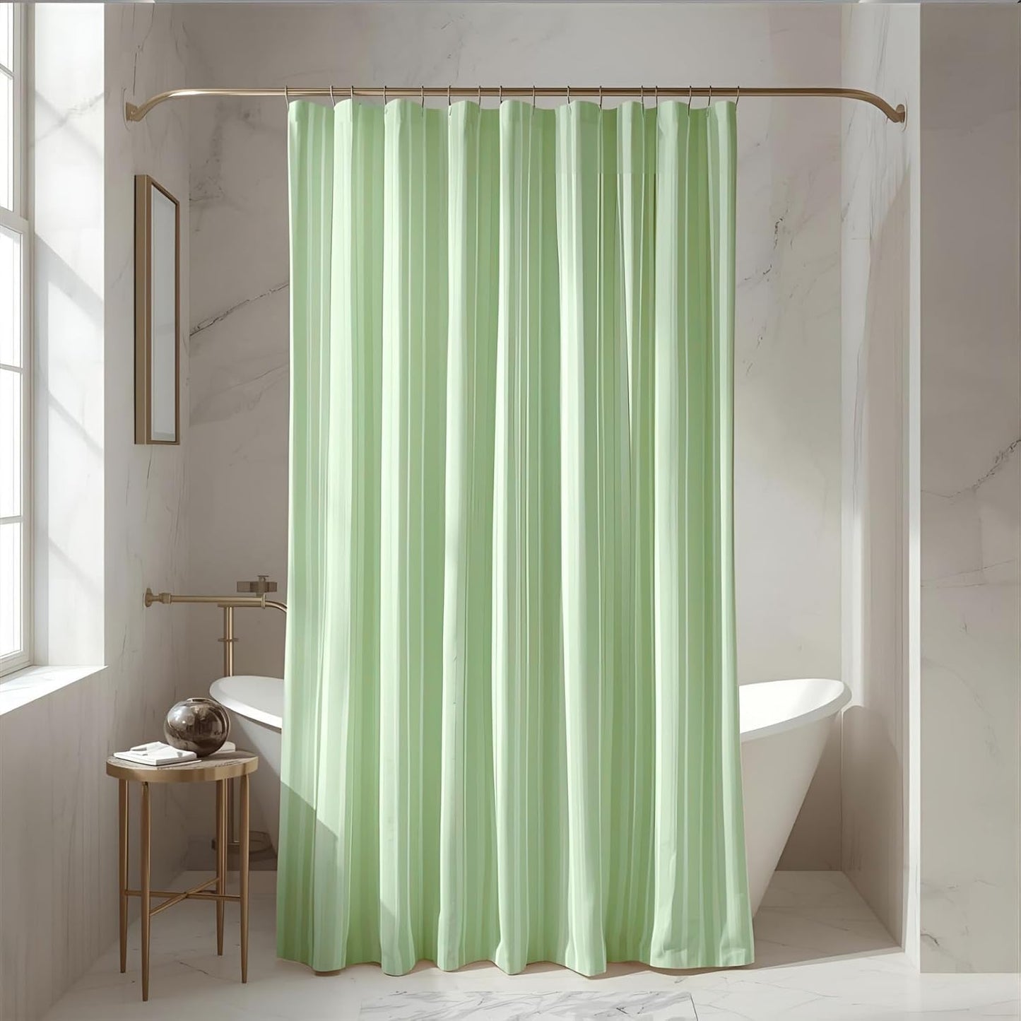 Elegant Mint Green Shower Curtain