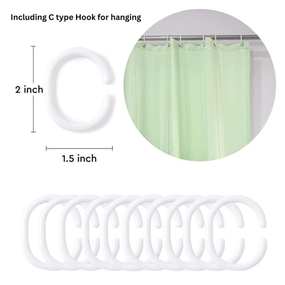 Green Waterproof Shower Curtain