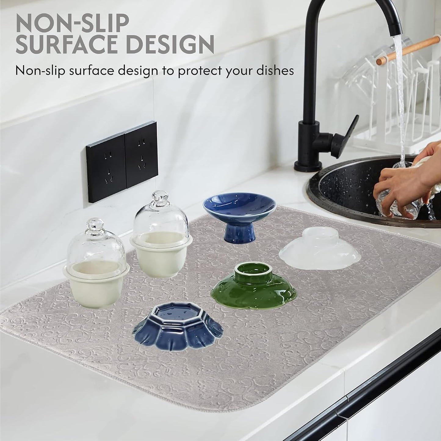 LuxeVelvet Dish Drying Mat