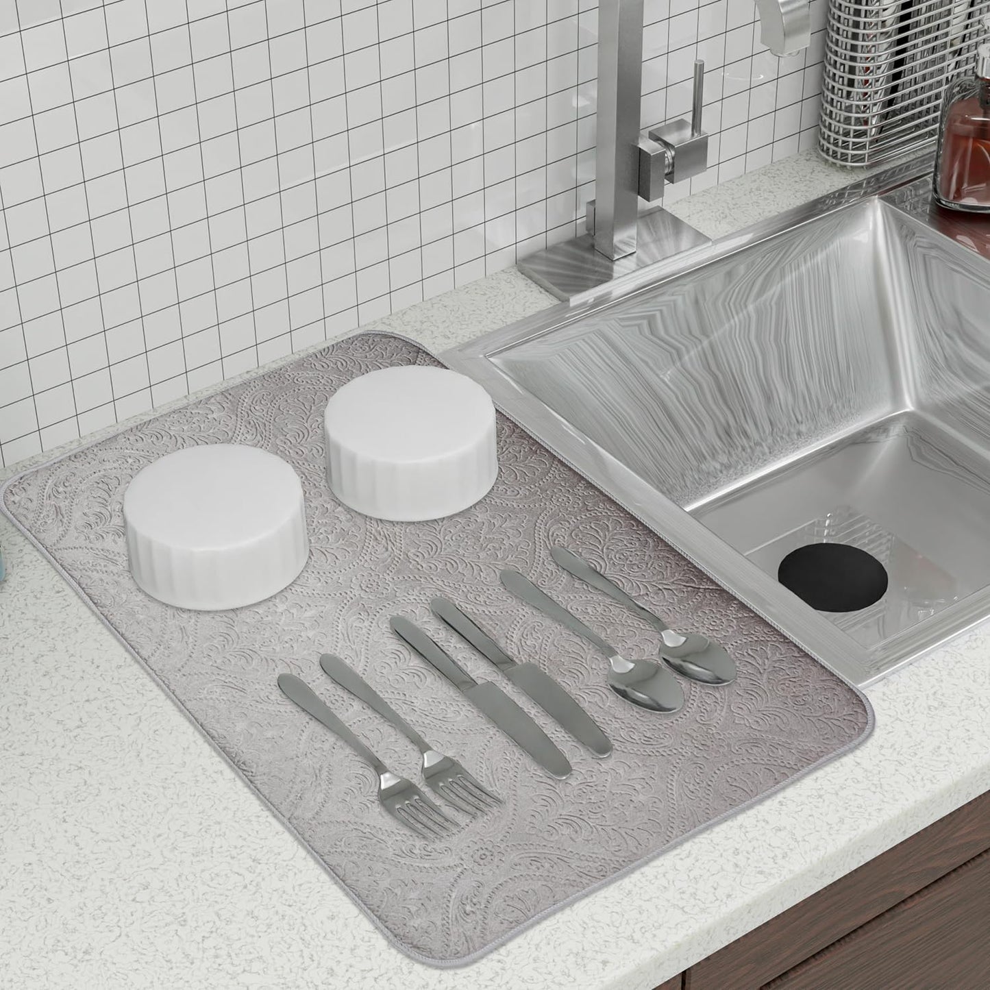 LuxeVelvet Dish Drying Mat