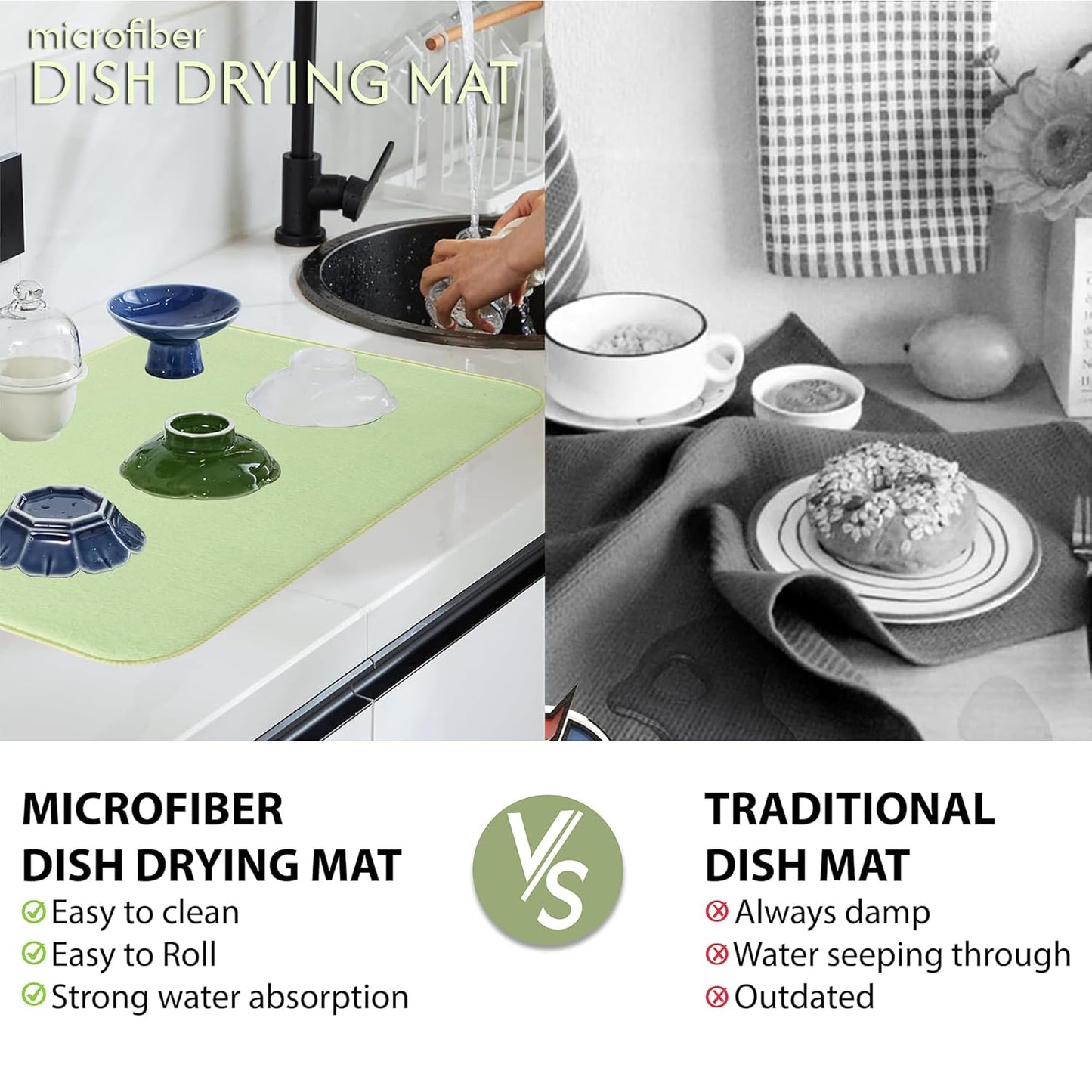 FreshDry Microfiber Dish Drying Mat