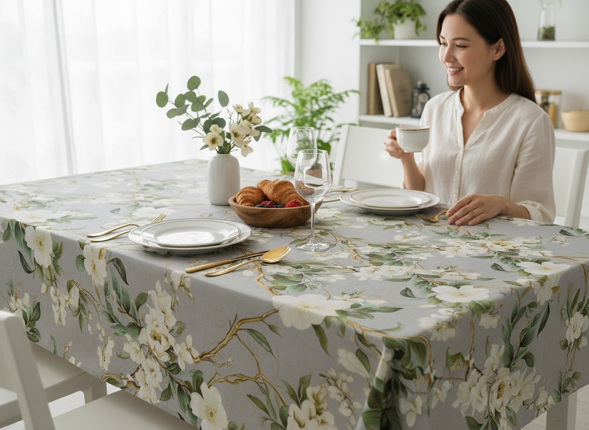 Luxury  Print Table Cover – Elegant Dining Table Cover for Modern Homes