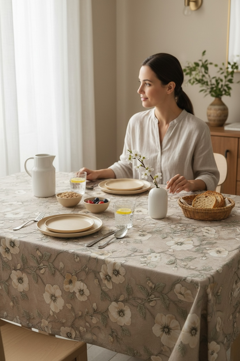 Luxury  Print Table Cover – Elegant Dining Table Cover for Modern Homes