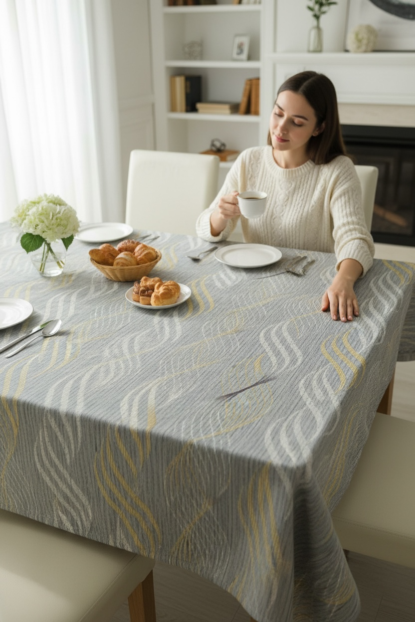 Luxury  Print Table Cover – Elegant Dining Table Cover for Modern Homes