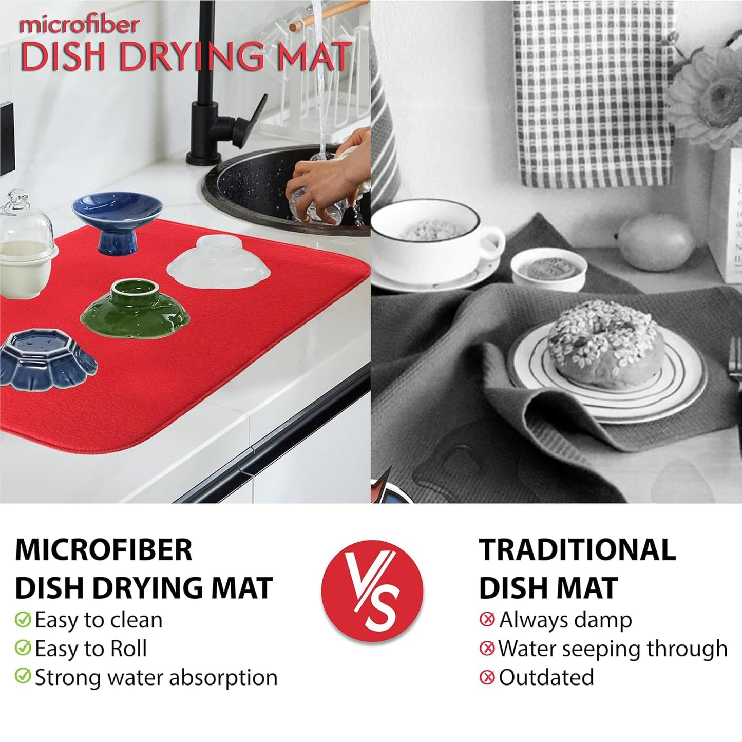 FreshDry Microfiber Dish Drying Mat