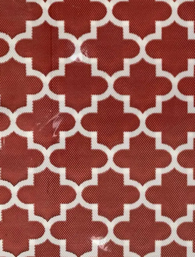 Red Geometric Anti-Slip Dining Table Mat
