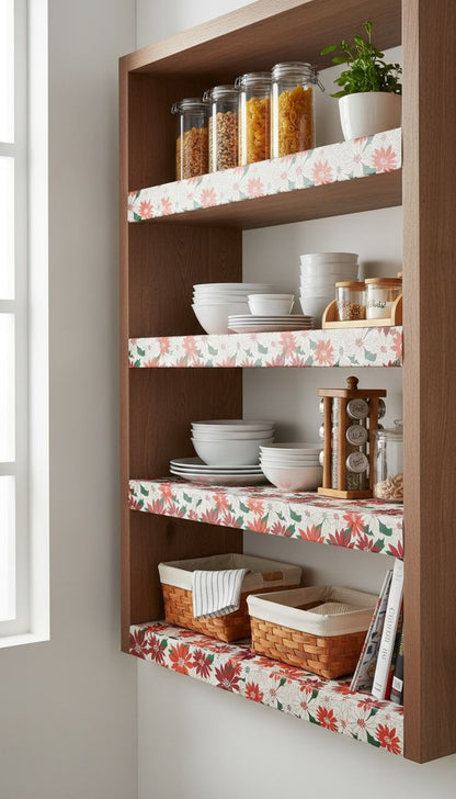 Floral Printed Non-Slip Shelf Liner Mat