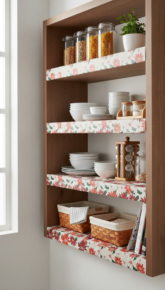 Floral Printed Non-Slip Shelf Liner Mat
