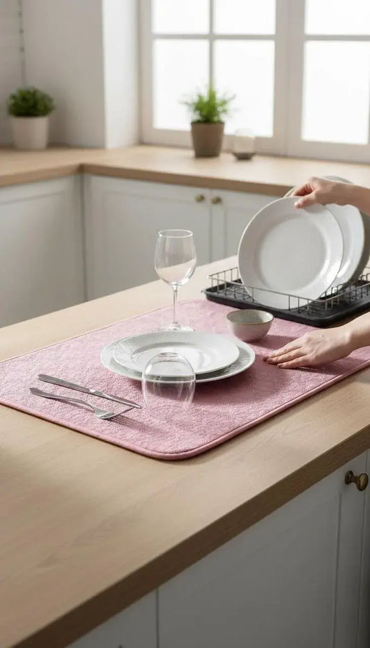 Premium Pink Dish Dry Mat for Kitchen