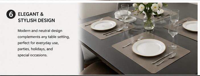 Premium Quality Washable Dining Table Mats for Home & Kitchen