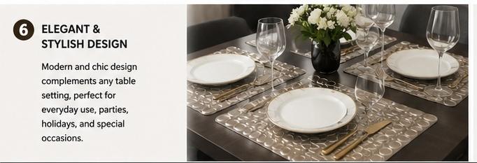 Premium Quality Washable Dining Table Mats for Home & Kitchen