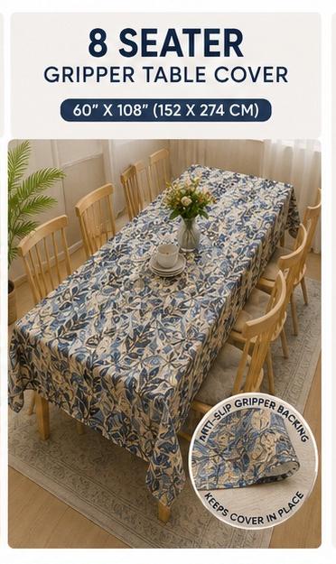GRIPPER Stylish Dining Table Cover with Premium Finish