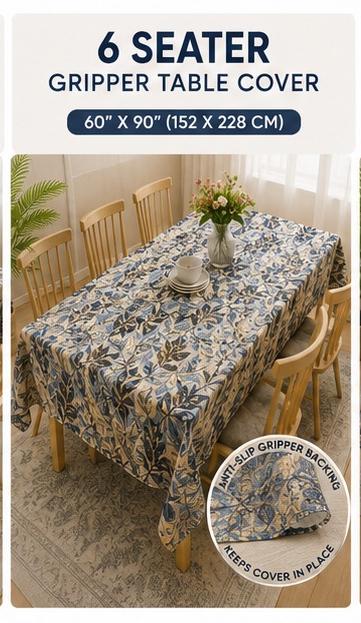 GRIPPER Stylish Dining Table Cover with Premium Finish