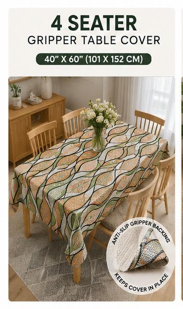 GRIPPER Stylish Dining Table Cover with Premium Finish