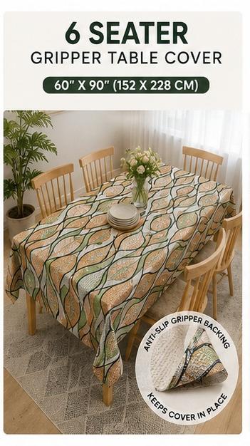 GRIPPER Stylish Dining Table Cover with Premium Finish