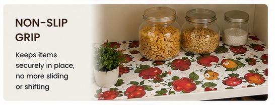 Premium Anti-Slip Shelf & Drawer Liner – Easy Roll & Space Saving Design